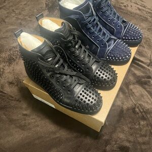 ‼️ BUNDLE DEAL‼️Christian Louboutin Black and Blue Spiked Men's Sneakers